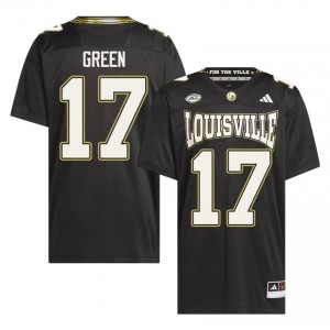 Officially Licensed AJ Green #17 Louisville Cardinals Black For the Ville Jersey | Men University Football Embroidery Fan Gear 83057287