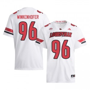 Adam Winkenhofer #96 UL Cardinals Jersey | Iconic White College Football Men Stitched 16393741
