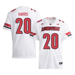 #20 Antonio Harris UL Cardinals White Jersey | Authentic Stitched Men Player Football Gear 75369582