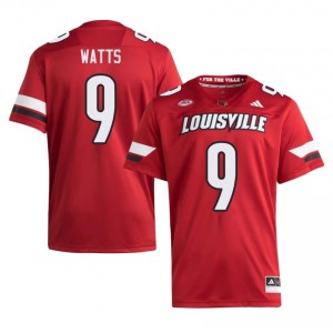 Durable Antonio Watts #9 Louisville Red Jersey | Men University Football Swen Fan Gear 56639887