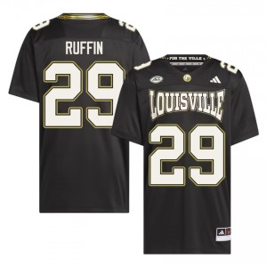 #29 Blake Ruffin Louisville Cardinals Black For the Ville Jersey | Alumni Embroidery Men Player Football Gear 51380100