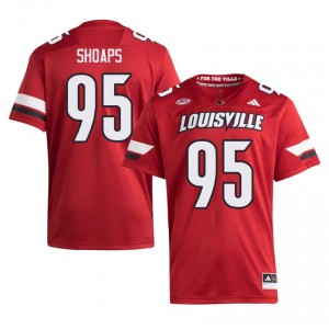 #95 Bode Shoaps UL Cardinals Red Jersey | Authentic Stitch Men Player Football Gear 58074882