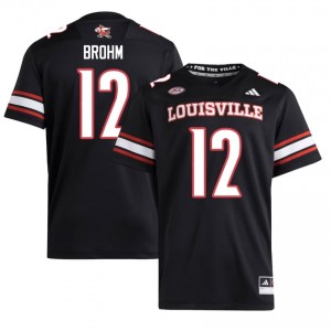 Cardinals Brian Brohm #12 Black Jersey | Essential Embroidery NCAA Football Men Apparel 96055977