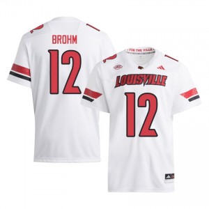 #12 Brian Brohm Louisville Cardinals White Jersey | Alumni Stitched Men Player Football Gear 17758310