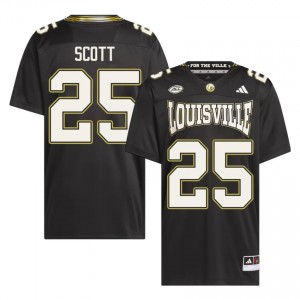 Brycen Scott #25 Louisville Cardinals For the Ville Jersey | Gameday Black College Football Men Embroidery 72163633