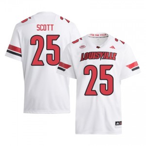 Brycen Scott #25 UofL Jersey | Pro-Grade White College Football Men Stitched 37332174