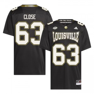 Bryten Close #63 Louisville For the Ville Jersey | Exclusive Black College Football Men Embroidery 33057187