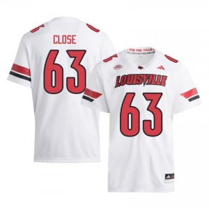 Bryten Close #63 UL Cardinals Jersey | Iconic White College Football Men Stitched 30186727