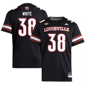 Louisville Cardinals Cam White #38 Black Jersey | Pro Cut Embroidery NCAA Football Men Apparel 79274517