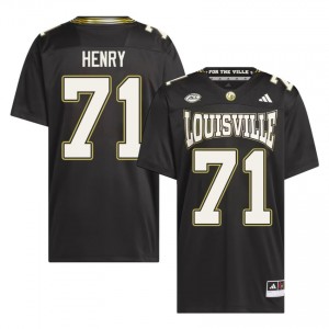 Officially Licensed Cason Henry #71 Louisville Cardinals Black For the Ville Jersey | Men University Football Embroidery Fan Gear 48651655