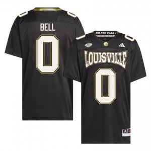 Durable Chris Bell #0 Cardinals Black For the Ville Jersey | Men University Football Embroidery Fan Gear 69213216
