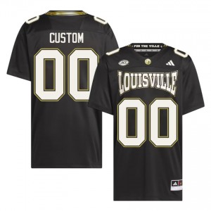 #00 Custom UL Cardinals Black For the Ville Jersey | Authentic Embroidery Men Player Football Gear 42028077