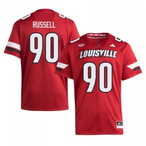 Daylen Russell #90 UofL Jersey | Pro-Grade Red College Football Men Swen 59142924