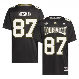 #87 Dylan Mesman UofL Black For the Ville Jersey | Classic Embroidery Men Player Football Gear 16060638
