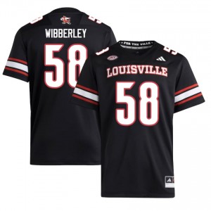 Evan Wibberley #58 Louisville Cardinals Jersey | Gameday Black College Football Men Embroidery 73361031