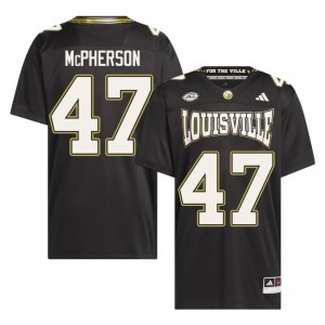 #47 Garion McPherson Louisville Cardinals Black For the Ville Jersey | Authentic Embroidery Men Player Football Gear 82602401