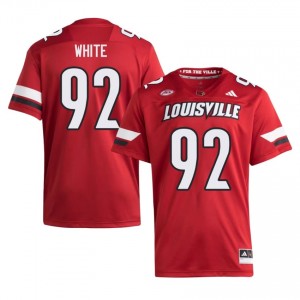Red Garth White #92 Louisville Jersey | Men High School Football Fresh Swen 60399917