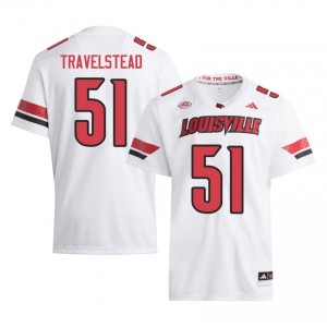 White Hayden Travelstead #51 Louisville Cardinals Jersey | Men High School Football Moisture Wicking Stitched 43571982