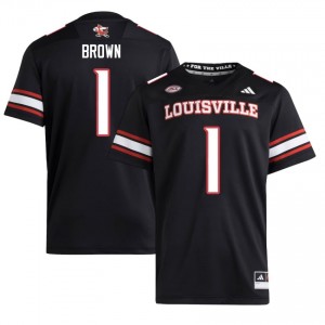 Isaac Brown #1 Louisville Cardinals Jersey | Gameday Black College Football Men Embroidery 96177523
