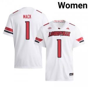 Jabari Mack #1 UofL Jersey | Pro-Grade White College Football Men Stitched 11251300