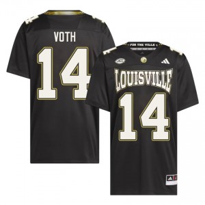 Top-Tier Jackson Voth #14 UofL Black For the Ville Jersey | Men University Football Embroidery Fan Gear 93157284