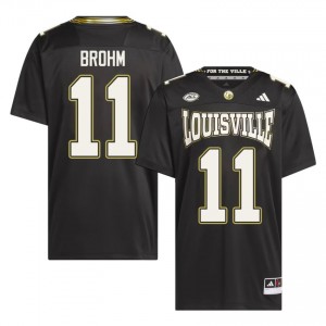 Cards Jeff Brohm #11 Black For the Ville Jersey | Genuine Embroidery NCAA Football Men Apparel 43831641