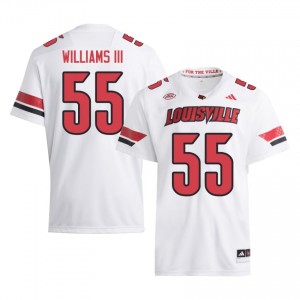 Jimmy Williams III #55 UofL Jersey | Pro-Grade White College Football Men Stitched 27055819