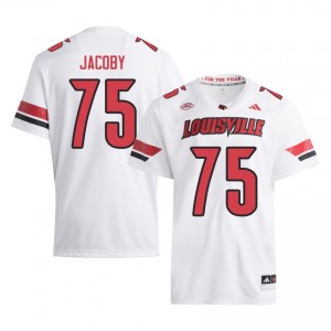 Durable Joe Jacoby #75 Louisville White Jersey | Men University Football Stitched Fan Gear 48385650