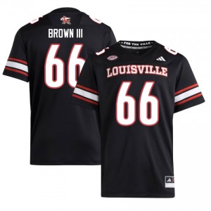 Black Johnnie Brown III #66 UL Cardinals Jersey | Men High School Football Licensed Embroidery 42675267
