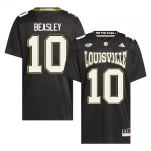#10 Kaleb Beasley Cardinals Black For the Ville Jersey | Classic Embroidery Men Player Football Gear 77927682
