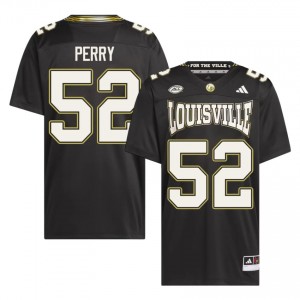 #52 Kalib Perry Louisville Black For the Ville Jersey | Elite Embroidery Men Player Football Gear 33394170