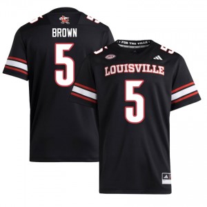 Top-Tier Keyjuan Brown #5 UofL Black Jersey | Men University Football Embroidery Fan Gear 31646589
