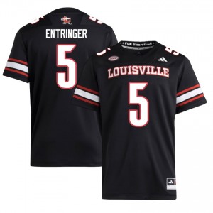 Black Koen Entringer #5 Cards Jersey | Men High School Football Moisture Wicking Embroidery 60285297