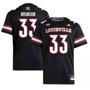 Black Kris Brunson #33 Louisville Cardinals Jersey | Men High School Football Moisture Wicking Embroidery 86769854