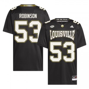 Officially Licensed Lance Robinson #53 UL Cardinals Black For the Ville Jersey | Men University Football Embroidery Fan Gear 40159572