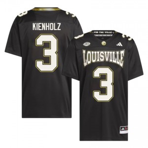 Durable Lincoln Kienholz #3 Louisville Black For the Ville Jersey | Men University Football Embroidery Fan Gear 56396417