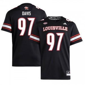 Black Maurice Davis #97 UL Cardinals Jersey | Men High School Football Licensed Embroidery 33509056