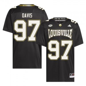 Officially Licensed Maurice Davis #97 Louisville Cardinals Black For the Ville Jersey | Men University Football Embroidery Fan Gear 95057542