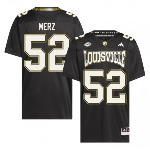 Cards Max Merz #52 Black For the Ville Jersey | Genuine Embroidery NCAA Football Men Apparel 10718849