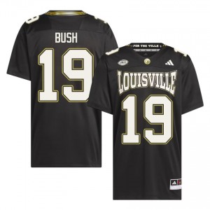 UofL Michael Bush #19 Black For the Ville Jersey | Essential Embroidery NCAA Football Men Apparel 35689415
