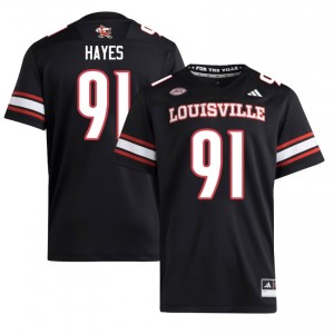 Black Niall Hayes #91 Louisville Jersey | Men High School Football Fresh Embroidery 74912715