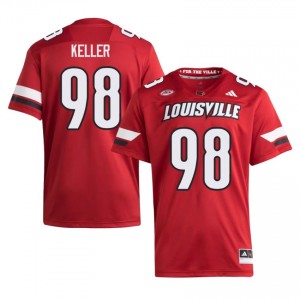 Durable Nick Keller #98 Louisville Red Jersey | Men University Football Swen Fan Gear 10339402