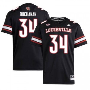 Officially Licensed Ray Buchanan #34 Louisville Cardinals Black Jersey | Men University Football Embroidery Fan Gear 75001325