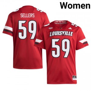 Red Reece Sellers #59 UL Cardinals Jersey | Men High School Football Licensed Stitch 72169646