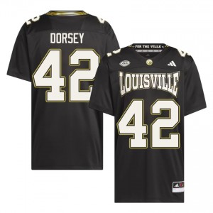 #42 Rhys Dorsey UofL Black For the Ville Jersey | Classic Embroidery Men Player Football Gear 23882914