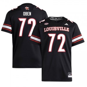 Louisville Cardinals Roman Oben #72 Black Jersey | Pro Cut Embroidery NCAA Football Men Apparel 76745473
