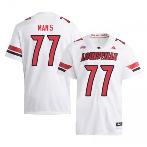 Elite Thread Ryan Manis #77 Louisville Cardinals White Jersey | Men University Football Stitched Fan Gear 60972613
