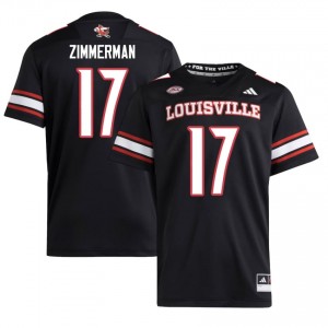 Durable Ryan Zimmerman #17 Louisville Black Jersey | Men University Football Embroidery Fan Gear 16139152