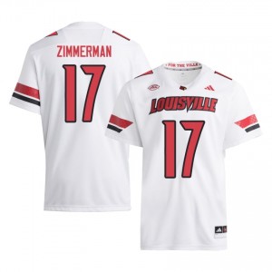 Ryan Zimmerman #17 Louisville Cardinals Jersey | Iconic White College Football Men Stitched 29707762