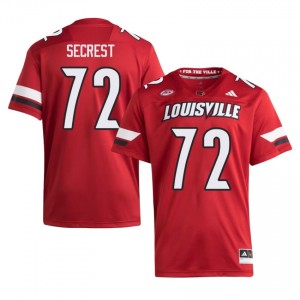 Sam Secrest #72 UL Cardinals Jersey | Iconic Red College Football Men Stitch 87585290